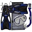 Junior Snorkeling Scuba Diving Mask Snorkel Fins w/ Mesh Bag Set for kids
