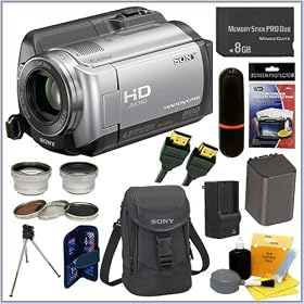 Sony HDR-XR100 80GB High Definition Handycam Camcorder + 8 Gigabyte Pro-Duo Memory Stick + Sony Camcorder Case + Deluxe Camcorder Accessory Kit