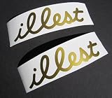 (2) illest clothing sticker 6 inch GOLD fatlace jdm import tuner decal