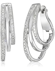 Sterling Silver 1/4cttw Diamond Hoop Earrings