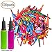 100pcs Rocket Balloons with Two Free Air Pump. Giant Rocket Balloons to Whistle. Various Bright color of Rocket Balloons Refill