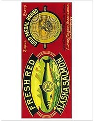 Sports: Gold Medal Salmon Can Label (Playing Card Deck - 52 Card Poker Size with Jokers) - Lantern Press