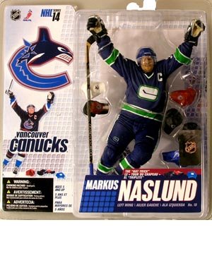 McFarlane Toys NHL Sports Picks Series 14 Action Figure Markus Naslund (Vancouver Canucks) Retro Blue Green Jersey Variant