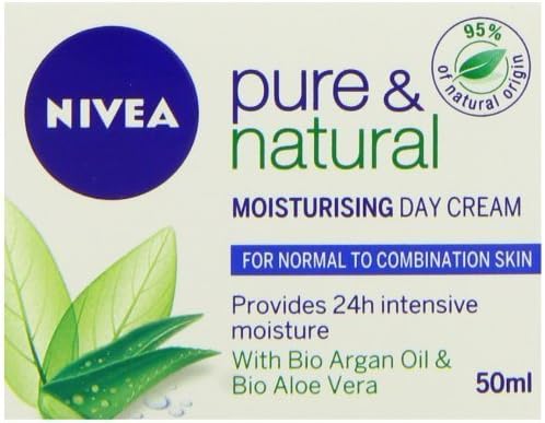 Nivea Visage Pure &amp; Natural Moisturising Day Cream - Normal to Combination Skin (50ml) by Beiersdorf Uk Ltd