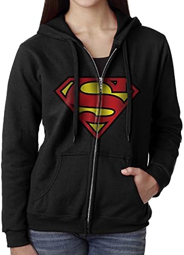 Fictional Superhero Superman Logo Women's Slim Fit Hoodie Zip-Up