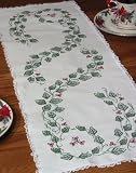 Stamped Lace Edge Table Runner 15″X42″-Ivy
