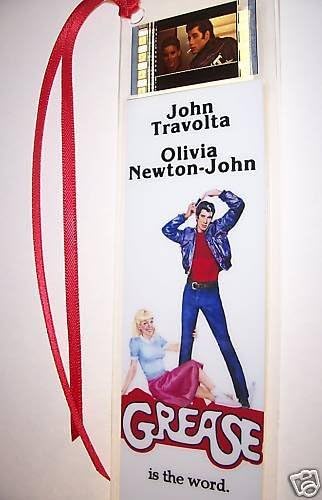 GREASE travolta movie film cell bookmark memorabilia collectible