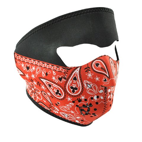ZANheadgear Paisley Neoprene Face Mask Bandanna (Red) Picture