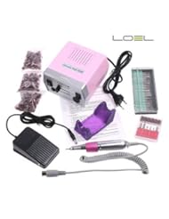 Beauty: Loel? 8482 Professional Electric Nail Art Salon Drill Glazing Machine Manicure Pedicure Kit pink Gel Salon Art Tool Polish - Loel?