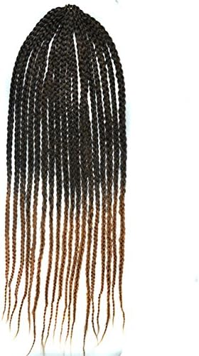 Colorlife 1 Pack 24'' Black to Light Brown 27# Color Afrika Amerika Lock Crochet Small Dirty Carney Karen Braid Box Hair (Medium Size)