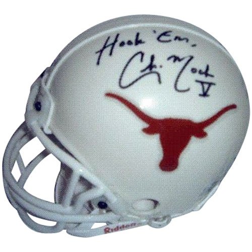 Chance Mock Autographed/Hand Signed Texas Longhorns Mini Helmet w/ “Hook Em”