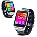 Indigi 2-in-1 Smart Watch And Phone Wireless Bluetooth Smart Watch Phone MP3 Spy Camera Sim Card Slot GSM Unlocked (Silver)