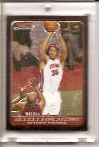 2006 07 Bowman Chrome Rasheed Wallace Detroit Pistons Basketball Card #103 - Mint Condition - Shipped in Protective Acrylic Display Case !!