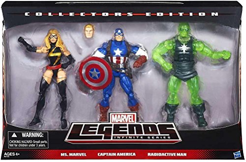 Marvel Legends Infinite Collectors Edition Ms. Marvel. Captain America & Radioactive Man by HASBO Marvel Legends Infinite Collectors Edition Ms. Marvel. Captain America & Radioactive Man by HASBO