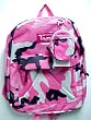 Hot Pink Camouflage Backpack Travel Bag Book Bag Camo