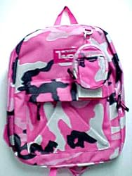 Hot Pink Camouflage Backpack Travel Bag Book Bag Camo