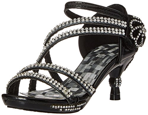 Glamour-28K Little Girls Rhinestone Heel Platform Pageant Dress Sandals