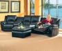 Teramo Black Leather Reclining Sectional Sofa-Home Theater Seating