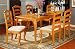 7pc Country Style Honey Oak Finish Wood Dining Table & Chair Set