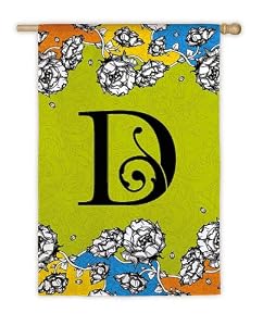 Gablecrest Monogram Silk Reflections Garden Size Flag - D
