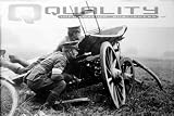 Dispatch Riders Find Safety behind Vintage British motorcycle [8 x 12 Picture]