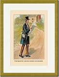 Gold Framed/Matted Print 17x23, Postmaster Lincoln Going his Rounds