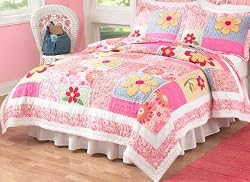 Olivia Pink Full / Queen Quilt with 2 Shams