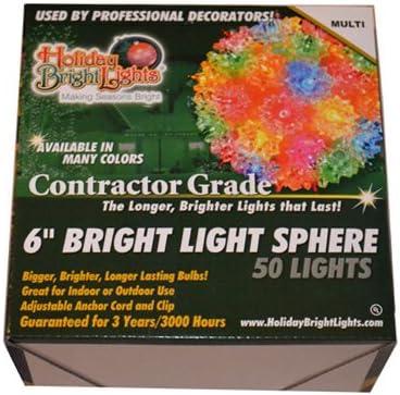 HOLIDAY BRIGHT LIGHTS SLS-50-MU 6-Inch Multi Light D Sphere