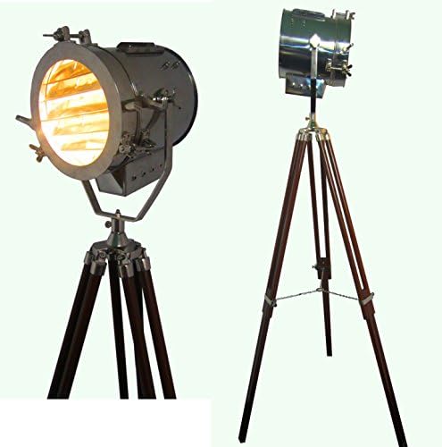 ethnic roots Hollywood Nautical Vintage Searchlight Steel Floor Lamp Spotlight Floor Tripod
