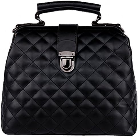 SAIERLONG Women's Cross Body Bag Handbag Tote black Cow Leather - Quilted le boy Pure Telescopic Handle
