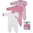 Gerber Snap Front Sleep 'N Play, 3 Pack, Girls, Newborn