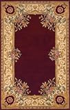 2' x 3' Rectangular Momeni HARMOHA-07BUR2030 Burgundy Color Hand Tufted Chinese Harmony Collection Rug