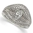 Ogle Shaped Countless Diamond Engagement Ring (Center stone is not inlcuded)
