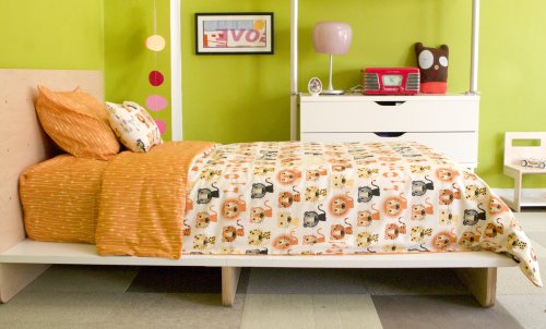 Pixel Organics Organic Twin Bed Set in Lions