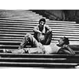 Two Young Italian Workmen Loafing on the Spanish Steps During Lunch Hour Photographic Poster Print by Paul Schutzer, 32x24