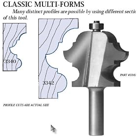 Click here to buy PART 3342 CARBIDE-TIP 2 FLUTE CLASSIC MULTI-FORMS ROUTER BIT W BB 2-1 4 DIA X 1-7 8 CL X 1 2 BEAD by Whiteside.