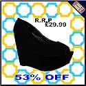 W5P Womens High Heels Platforms Wedges Ladies Smart Casual Peeptoe Shoes