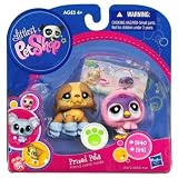 Hasbro Littlest Pet Shop Pet Pairs "Prized Pets" Series 2010 Bobble Head Pet Figure Set - ST. BERNARD (#1940) and PENGUIN (#1941) with Accessories Plus Bonus Friend Cards (28300)IMAGE