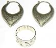 Women Earrings with Ring Sterling Silver Jewelry Set