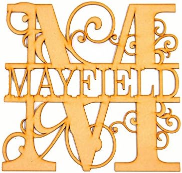 SHAPES OUTLET Custom Wood Letters and Wooden Signs - Wooden Letter M - 12" Monogram Letter "M"