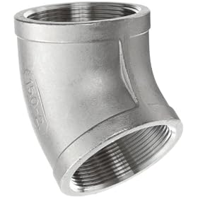 Merit Brass K602-04 45 Degree Elbow, 1/4" NPT Female, Class 150 316 Stainless Steel Cast Pipe Fitting