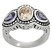 Tressa Silvertone Purple and Orange Cubic Zirconia Ring (Sizes 5 - 9 available)