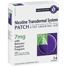 Nicotine Transdermal System Patch, Stop Smoking Aid, 7 mg, Step 3, 14 patches
