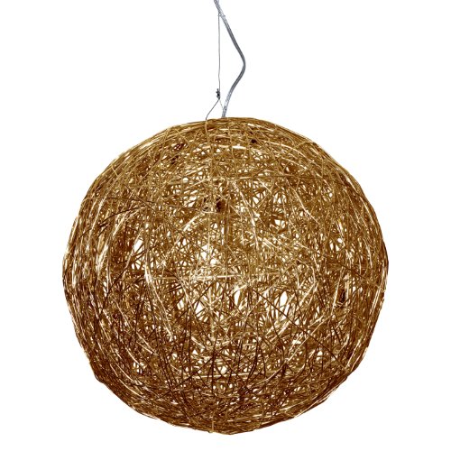 S-Luce V28106/10PG/500 Mesh Drahtkugel &oslash; 50 cm, 10-flammig, H&auml;ngeleuchte gold