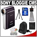Sony Bloggie MHS-CM5 1080 HD Video Camera Camcorder (Violet) + 8GB Card + Case + Accessory Kit