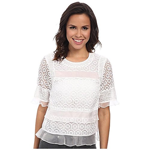 レベッカテイラー トップス シャツ Short Sleeve Tile Lace Ruffle Top Sea Salt [並行輸入品]