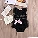 Baby Girls Embroidered Little Black Dress Bodysuit Tutu Playsuit Sunsuit