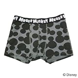 ボクサーパンツ Disney(ディズニー) シルエットミッキーマウス ブラック×グレー ミッキーマウス