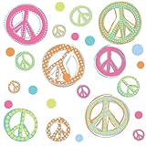 RoomMates RMK1437SCS Glitter Peace Signs Peel and Stick Wall Decals