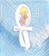 Precious Moments Embroidered Appliqued Baby Shawl - Blue